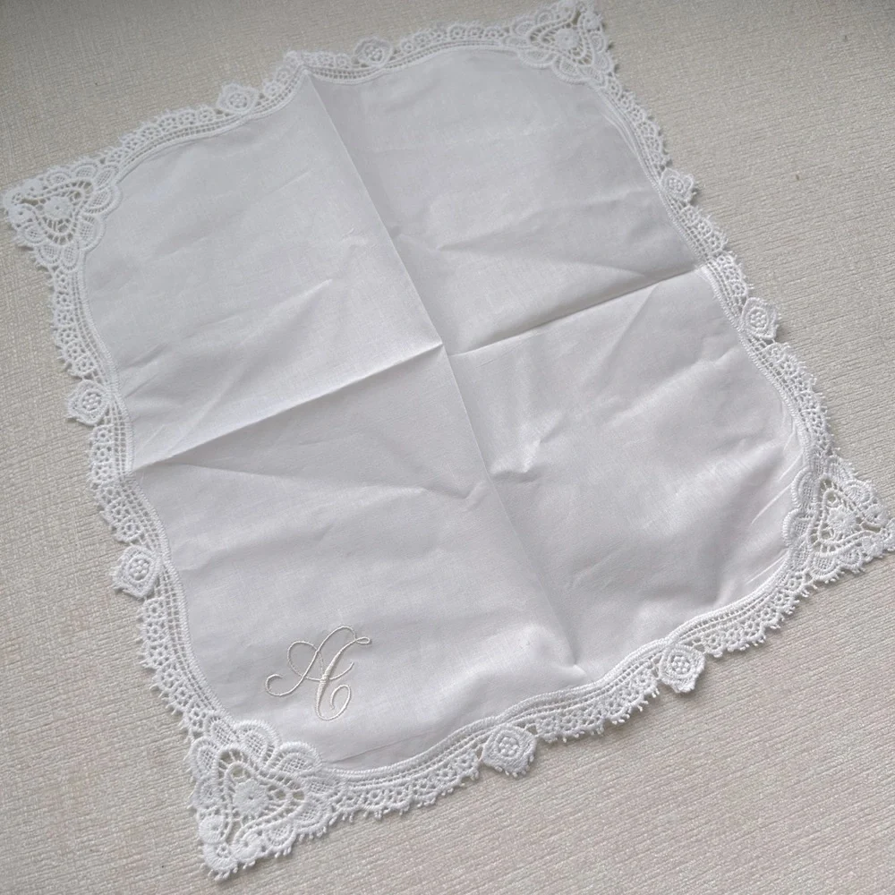 NWOT handkerchief with A embroidered - Picture 4 of 4